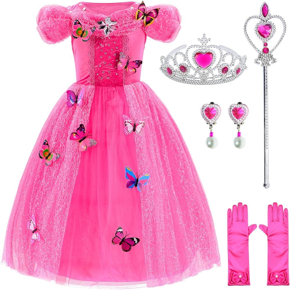 Princess Costume for Girls Birthday,Christmas Dress Up with Accessories 3-10 Years | Amazon (US)