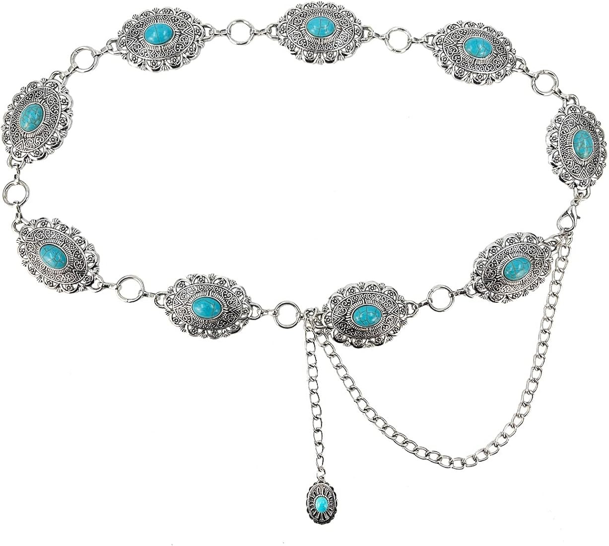 TOPACC Metal Chain Belt for Women Waist chains for Dresses Jeans Western Cowgirl | Amazon (US)