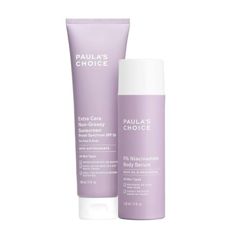 Paula's Choice 5% Niacinamide Body Serum Treatment + Extra Care Non Greasy Oil-Free Water-Resistant Body Sunscreen SPF 50, All Skin Types Including Acne-Prone, Fragrance-Free, Set of 2 | Amazon (US)