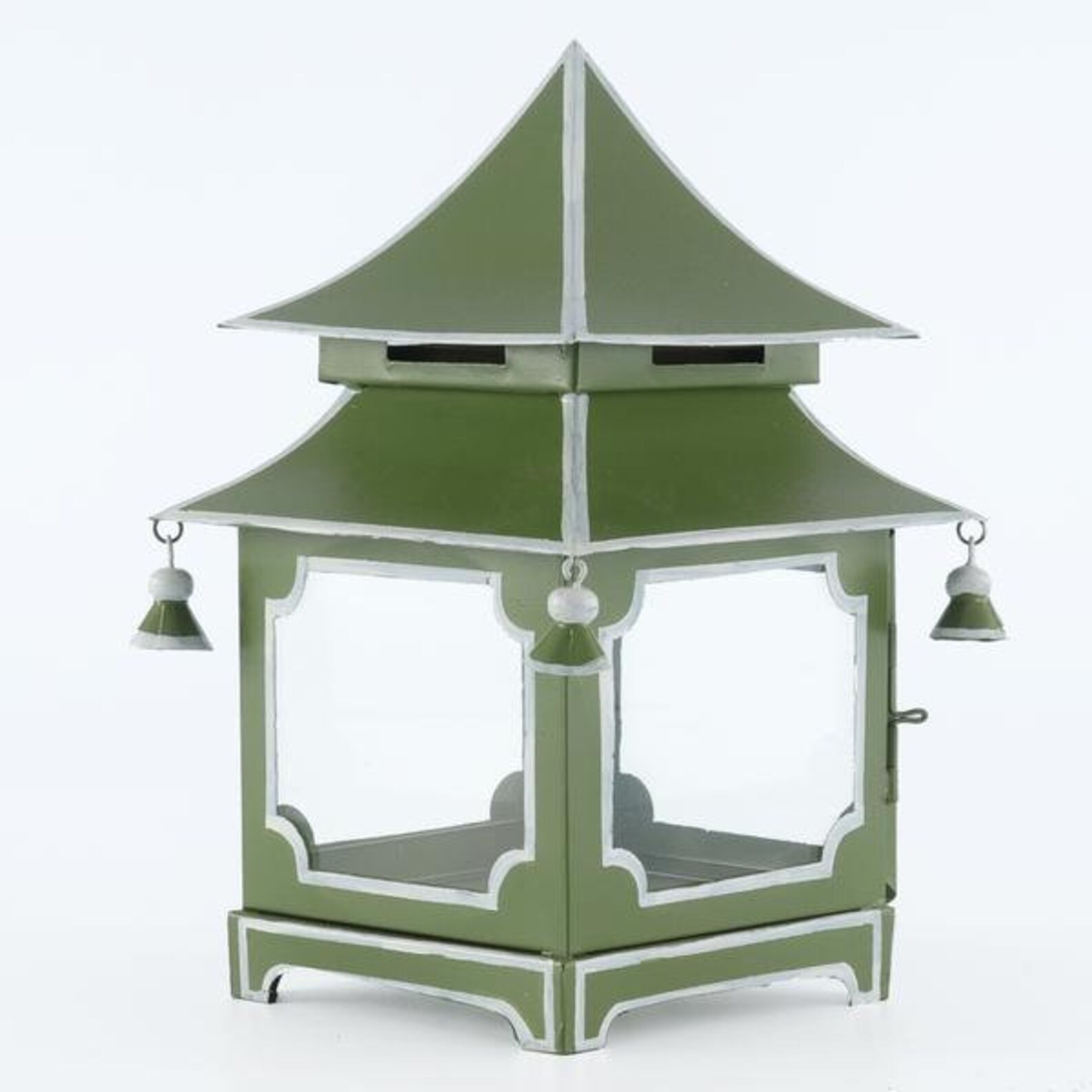 French Green and White Hand Painted Metal Candle Pagoda | Etsy | Etsy (US)