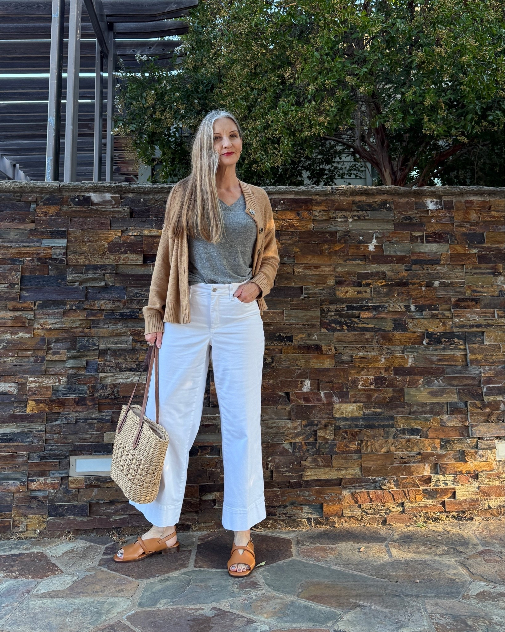 Simple casual neutral outfit. #summerootd #midsizestyle #size10 #leathersandals

#LTKdayinmylife #LTKOver40 #LTKMidsize