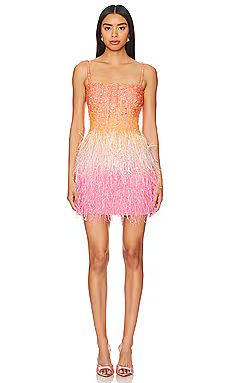 Nadine Merabi Cassie Mini Dress in Orange & Pink Ombre from Revolve.com | Revolve Clothing (Global)