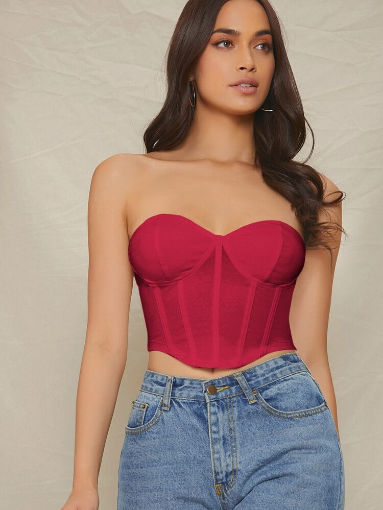 SHEIN Bustier Crop Tube Top | SHEIN