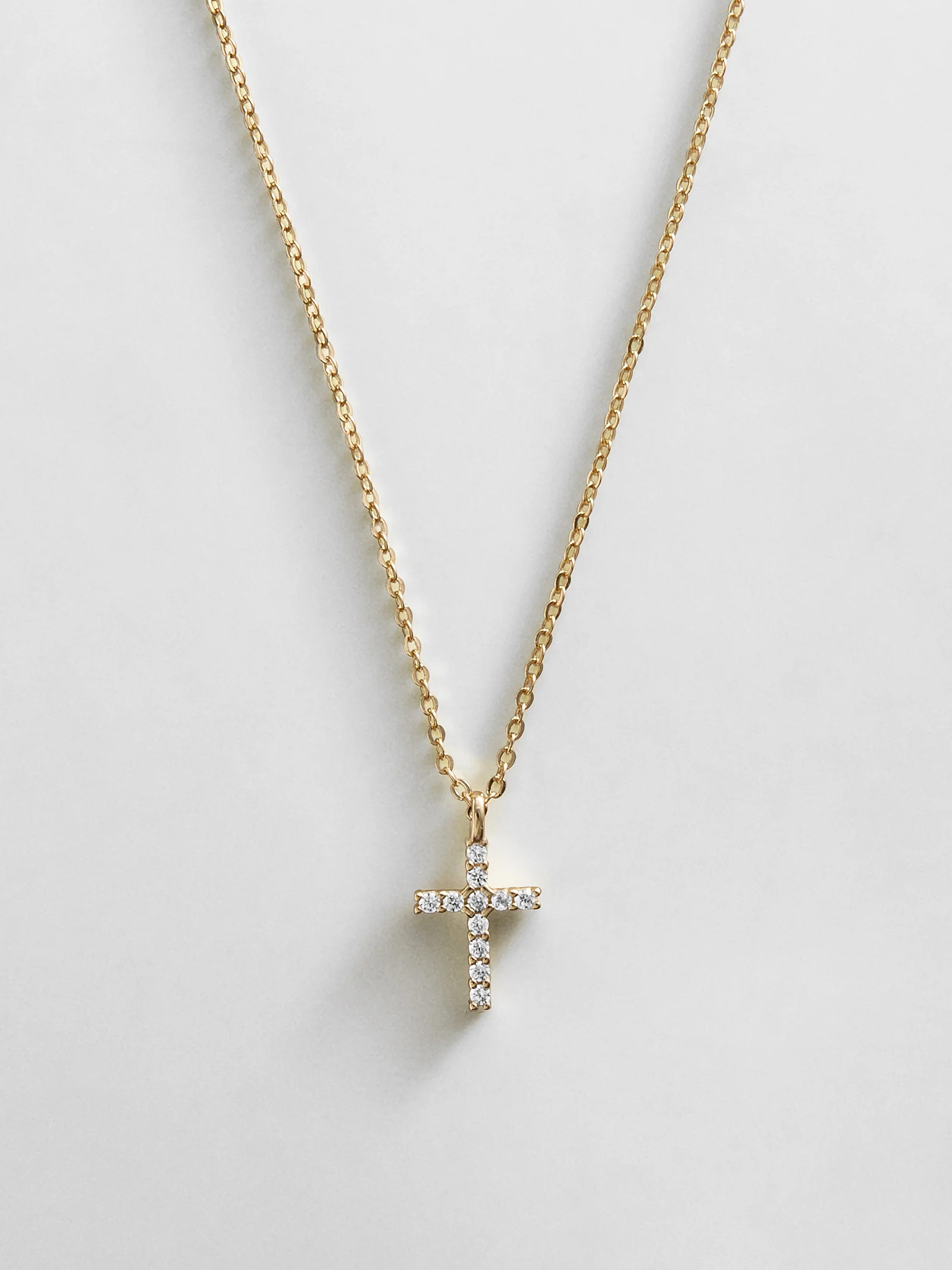 Agape 14K Gold Necklace - Gold/Pavé | BaubleBar