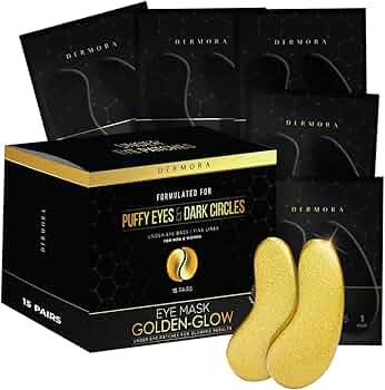 DERMORA Golden Glow Under Eye Patches (15 Pairs Eye Gels) - Rejuvenating Treatment for Dark Circl... | Amazon (US)
