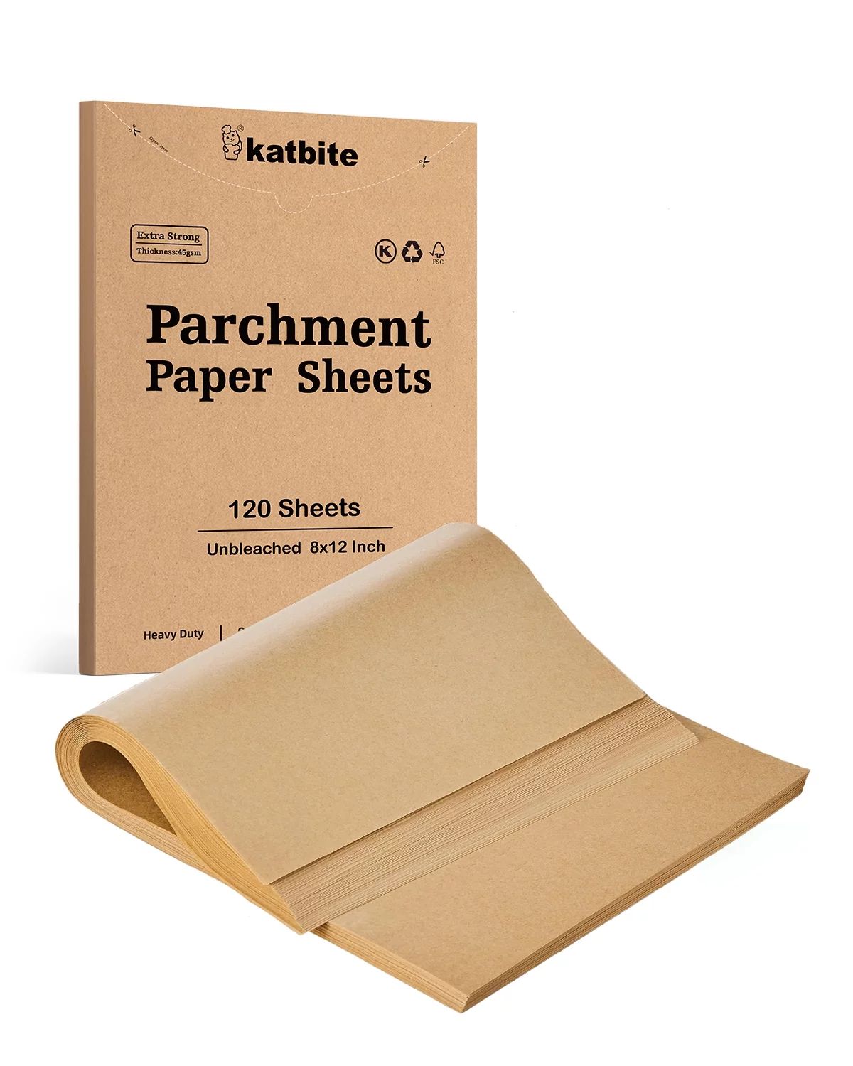 Katbite 8x12 Inch Parchment Paper Sheets, 120Pcs Non-Stick Unbleached Precut Baking Parchment | Walmart (US)