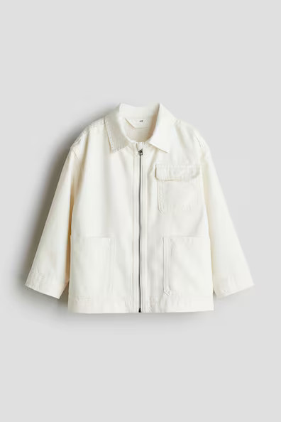 H & M - Oversized Twill Jacket - White | H&M (US + CA)