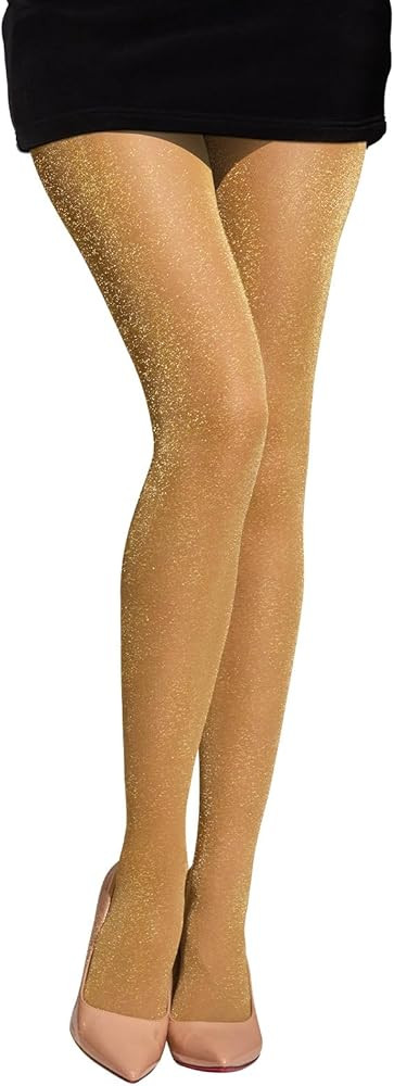 MANZI Women's Lurex Shimmer Tights Metallic Sparkly Glitter Tights 50 Denier Opaque Shiny Pantyho... | Amazon (US)