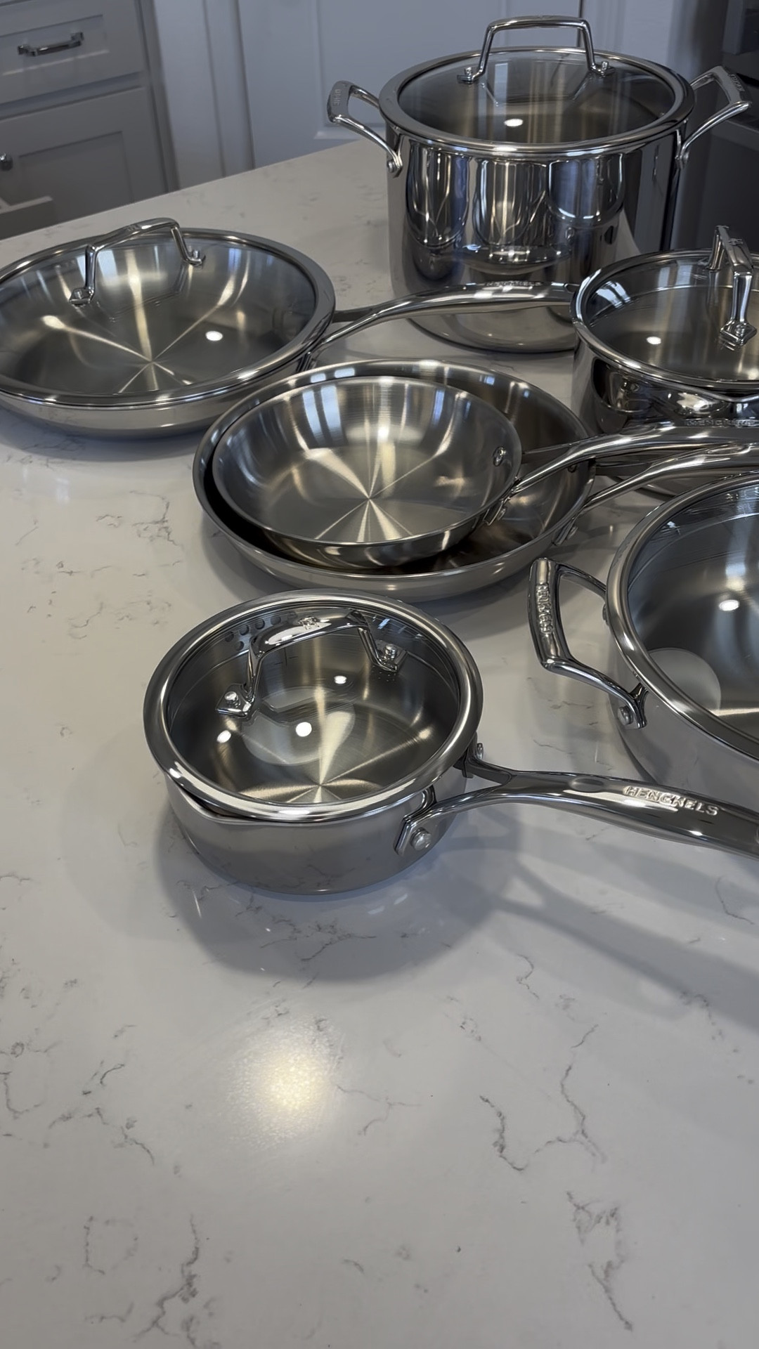 I have been debating about investing in new pots/pans for while…I still have my caraway Dutch oven, and our place cast iron, but I always knew I needed more sizes, and didn’t know how I felt about teflon since I am codependent with my dishwasher — pots/pans are an investment, and I always just chose to invest elsewhere, until now. I went with stainless steel bc of them being dishwasher and any utensil friendly, and Costco had a great deal on them ($180 for the full set) I’m linking them for you here too! #potsandpans #dishes #kitchenutensils #kitchen 

#LTKSaleAlert #LTKHome #LTKFamily