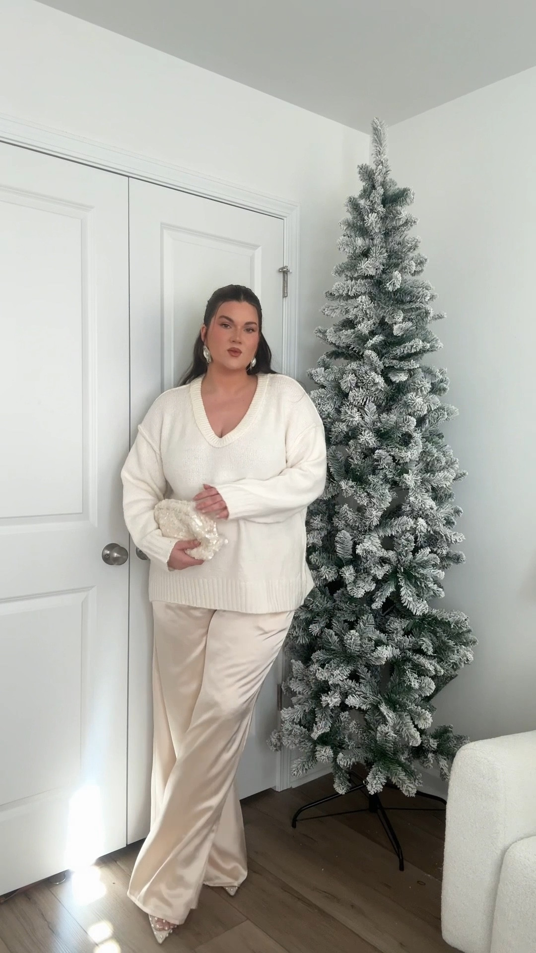 Sweater - XL
Exact pants are not linkable here but linking similar ones! 

Shoes are true to size but are a lil tall

#LTKMidsize #LTKHoliday #LTKFindsUnder50