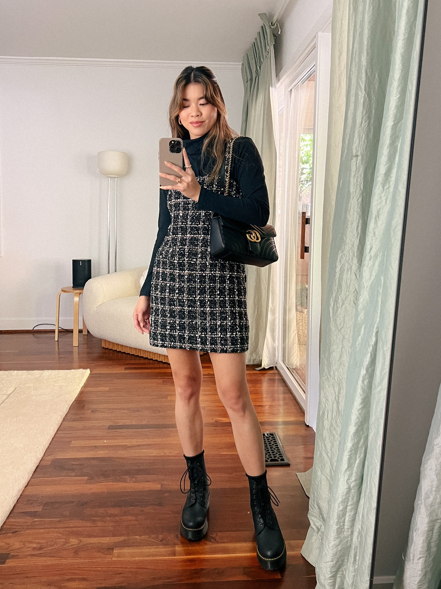 Abercrombie Black Tweed Mini Dress layered with an Everlane Black Turtleneck!

Dress: XXS/XS
Top: XXS/XS
Shoes: 6

#fallfashion
#fallstyle
#falloutfits
#fall
#abercrombie
#drmartens
#blackbooties
#booties
#boots
#blackboots
#petitefashion
#falldecor
#businesscasual
#workwear
#turtleneck
#tweeddress
#petitefashion

#LTKworkwear #LTKSeasonal #LTKstyletip