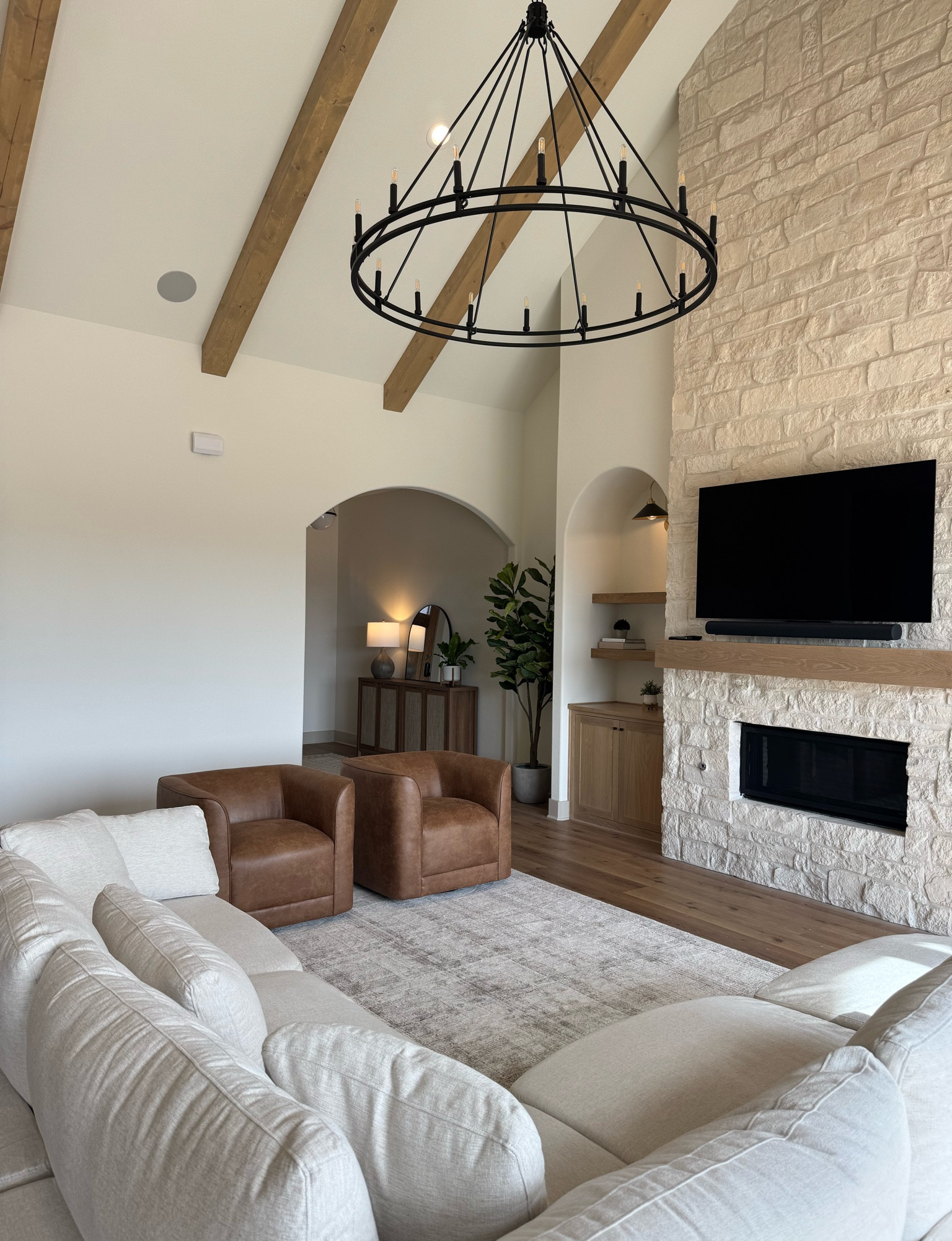 This couch and rug were two of my most researched and thought out furnishing decisions . And, I’m so happy with how it came together. The rug is the perfect muted blend of warm neutrals. And, the couch is so cozy! We got the chenille oatmeal beige fabric 🤍 I can’t wait for our coffee table to get here! #livingroom #couch #accentchairs #neutralrug 

#LTKHome