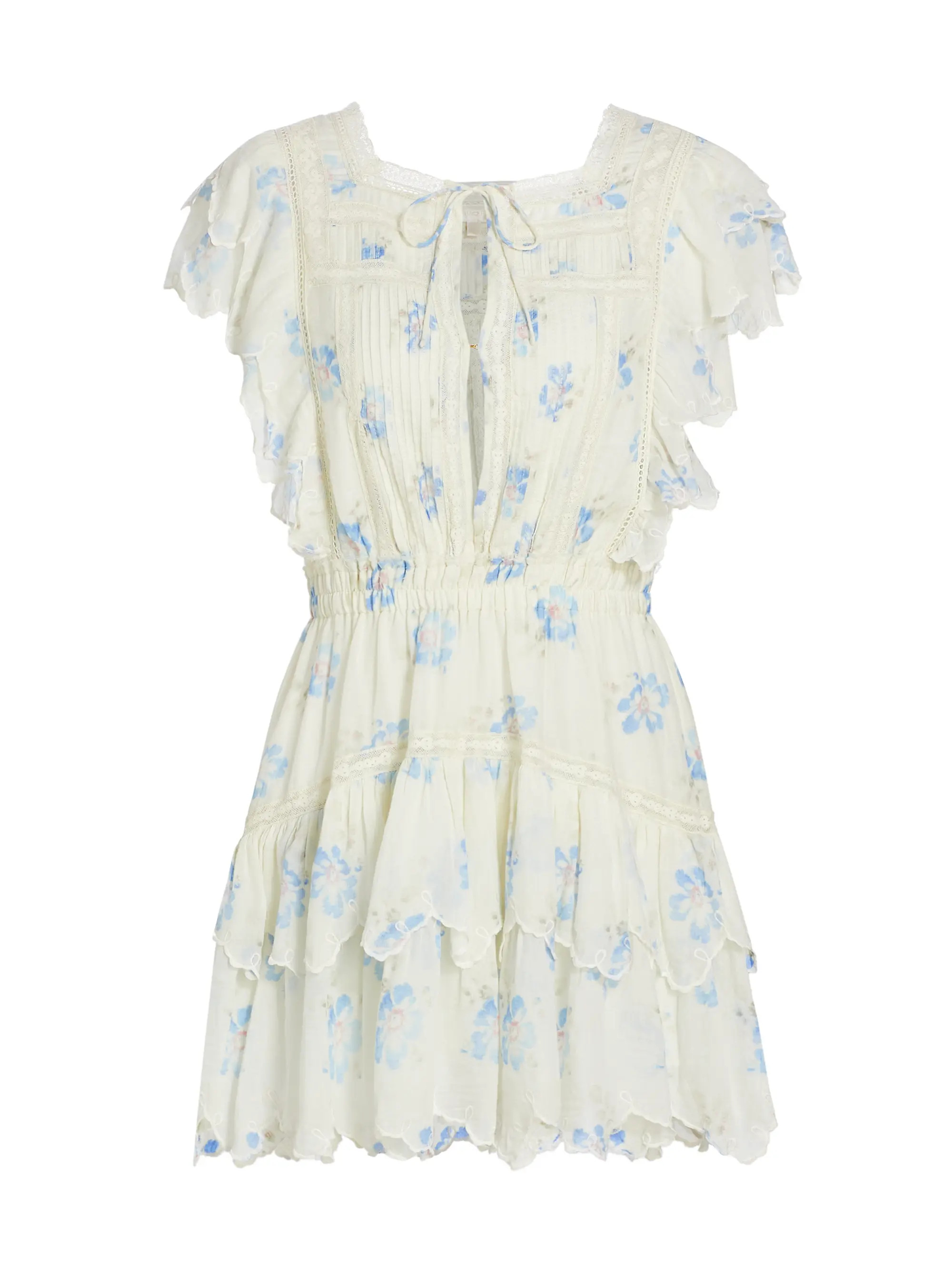 Darryl Pin-Tucked Floral Cotton-Blend Minidress | Saks Fifth Avenue