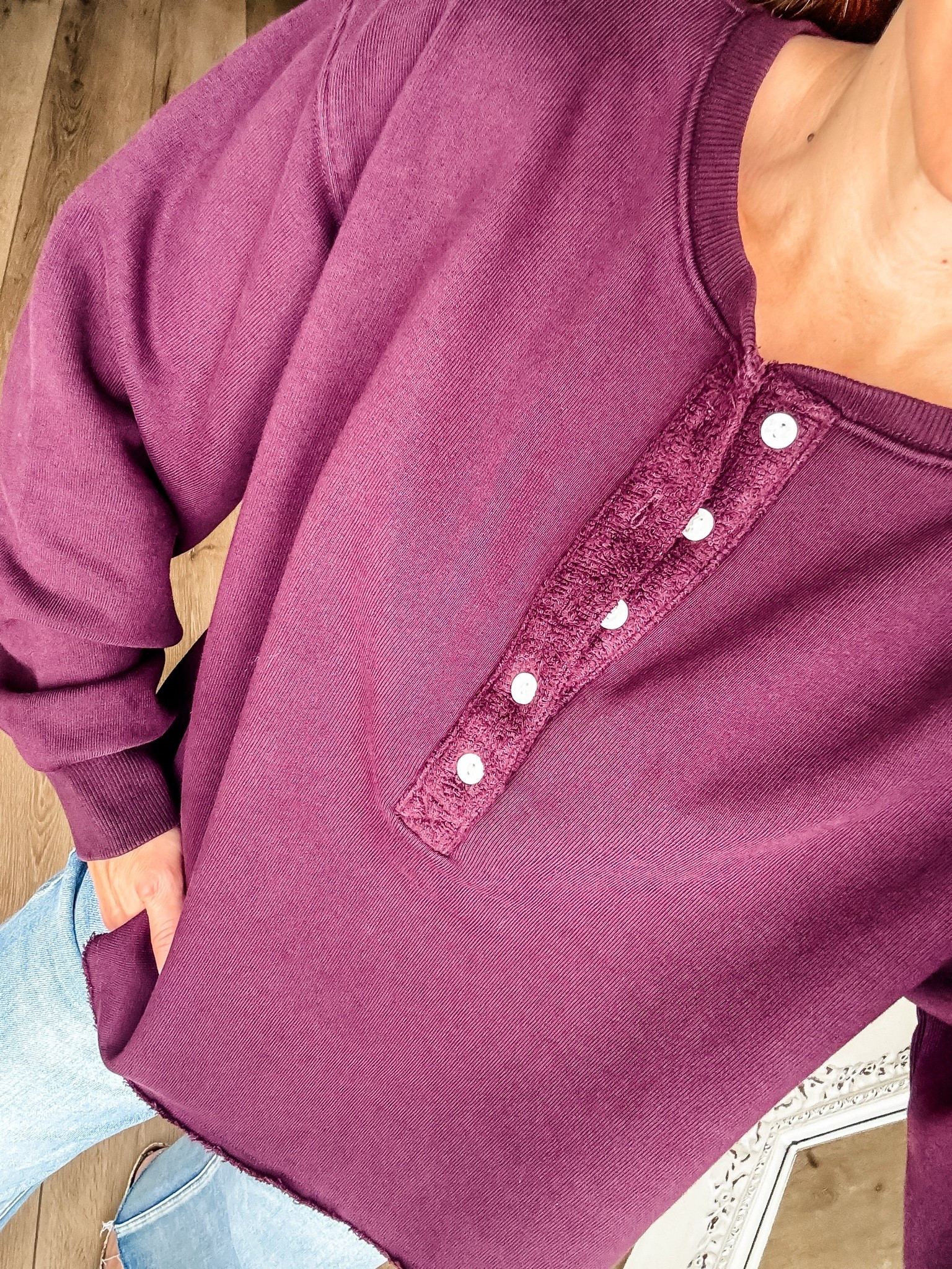 Xs henley sweatshirt. Target fashion.

#LTKOver40 #LTKSeasonal