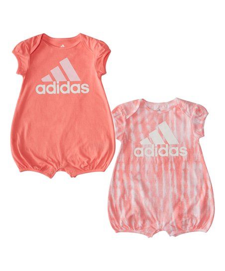 Pink & White Tie-Dye Logo Bubble Romper Set - Infant | Zulily