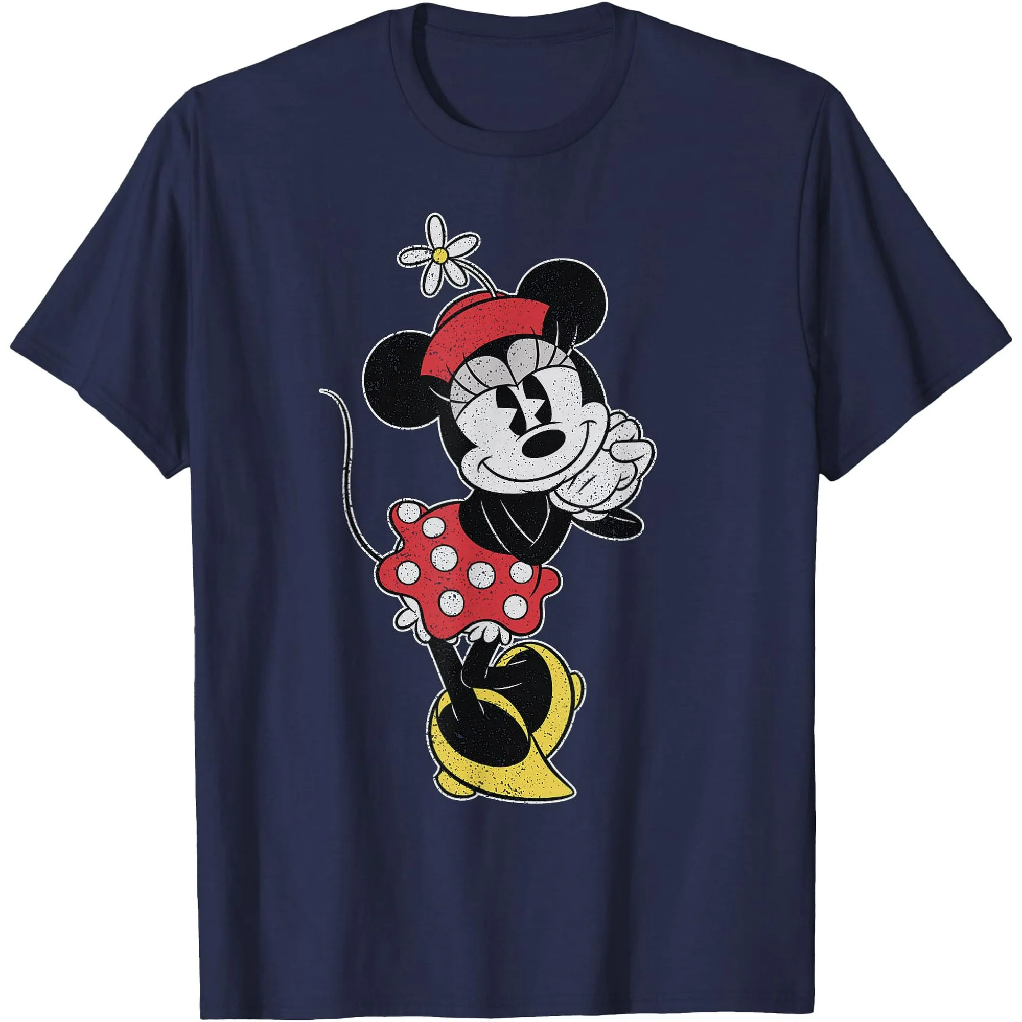 Vintage Minnie Mouse Sweetheart Pose DTG Print Unisex T-Shirt,Navy Color,Size L | Walmart (US)