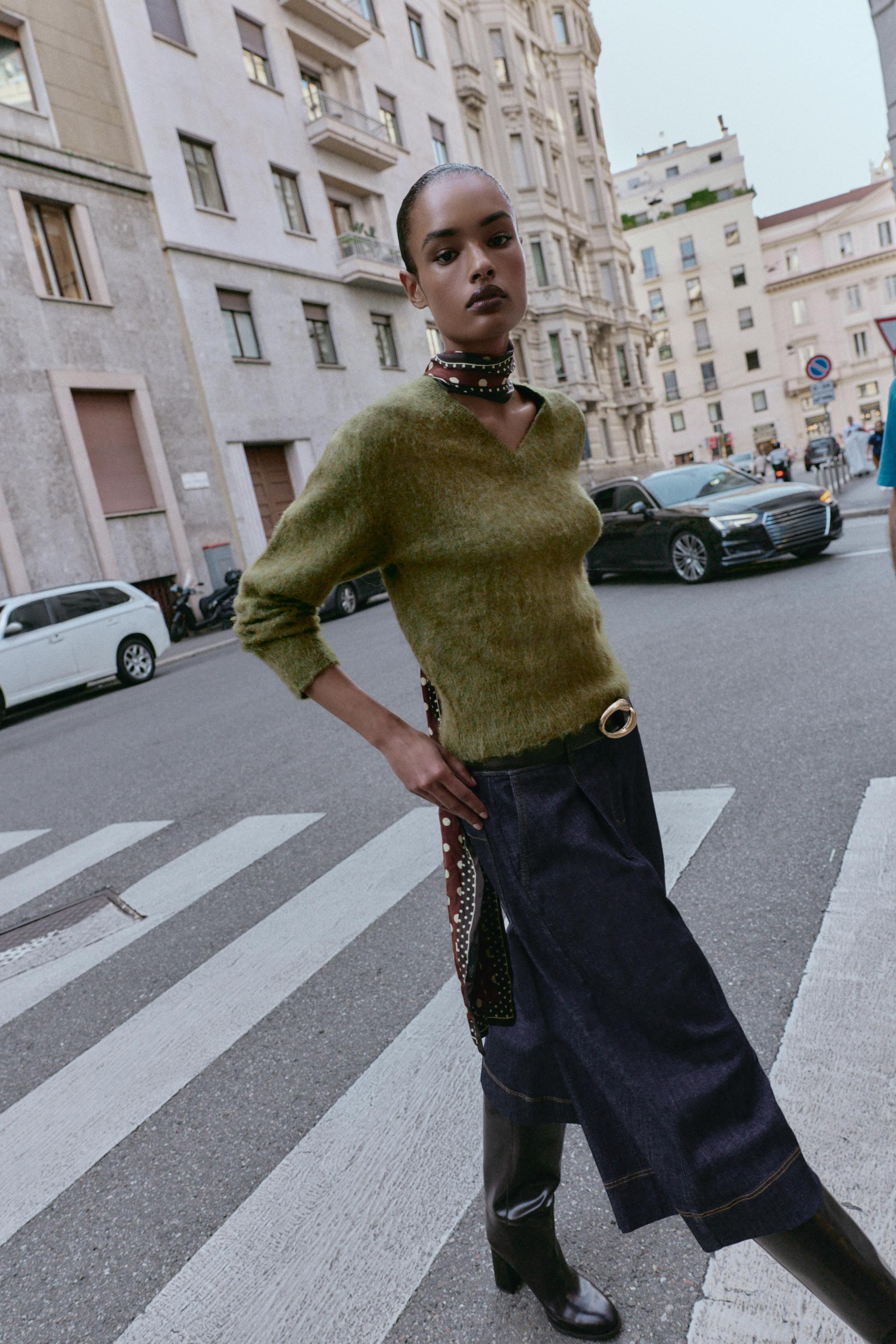 Z1975 LONG PLEATED DENIM SHORTS | Zara US