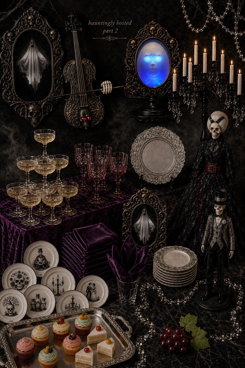 Halloween decor. Halloween dining room table party