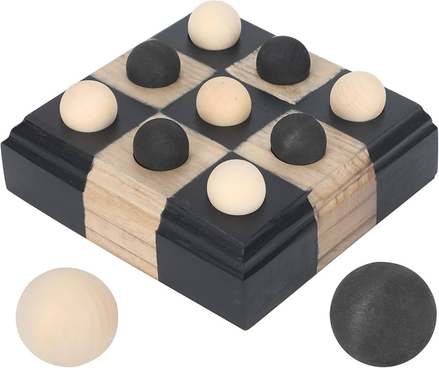 Tic Tac Toe Decor 6.7x6.7 Inch Wooden Tic Tac Toe Board Classic Wooden Family Board Coffee Table ... | Amazon (US)