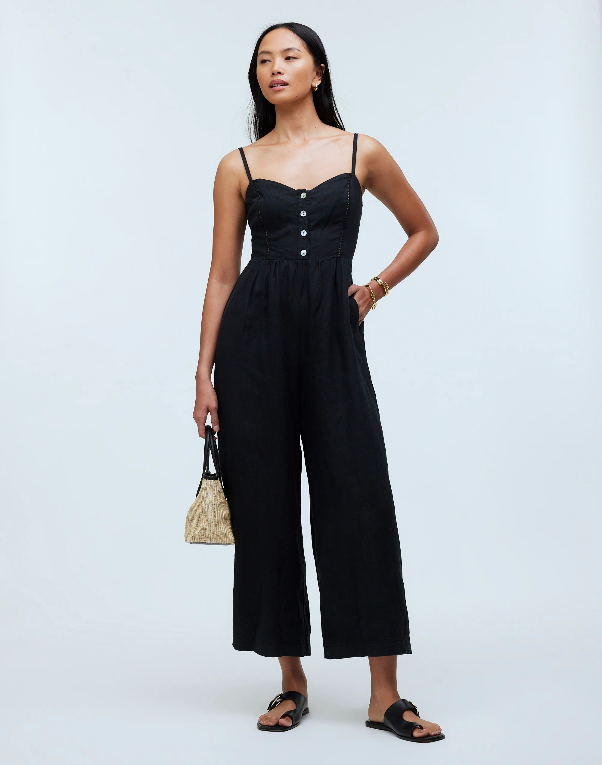 Sleeveless Wide-Leg Jumpsuit in 100% Linen | Madewell | Madewell