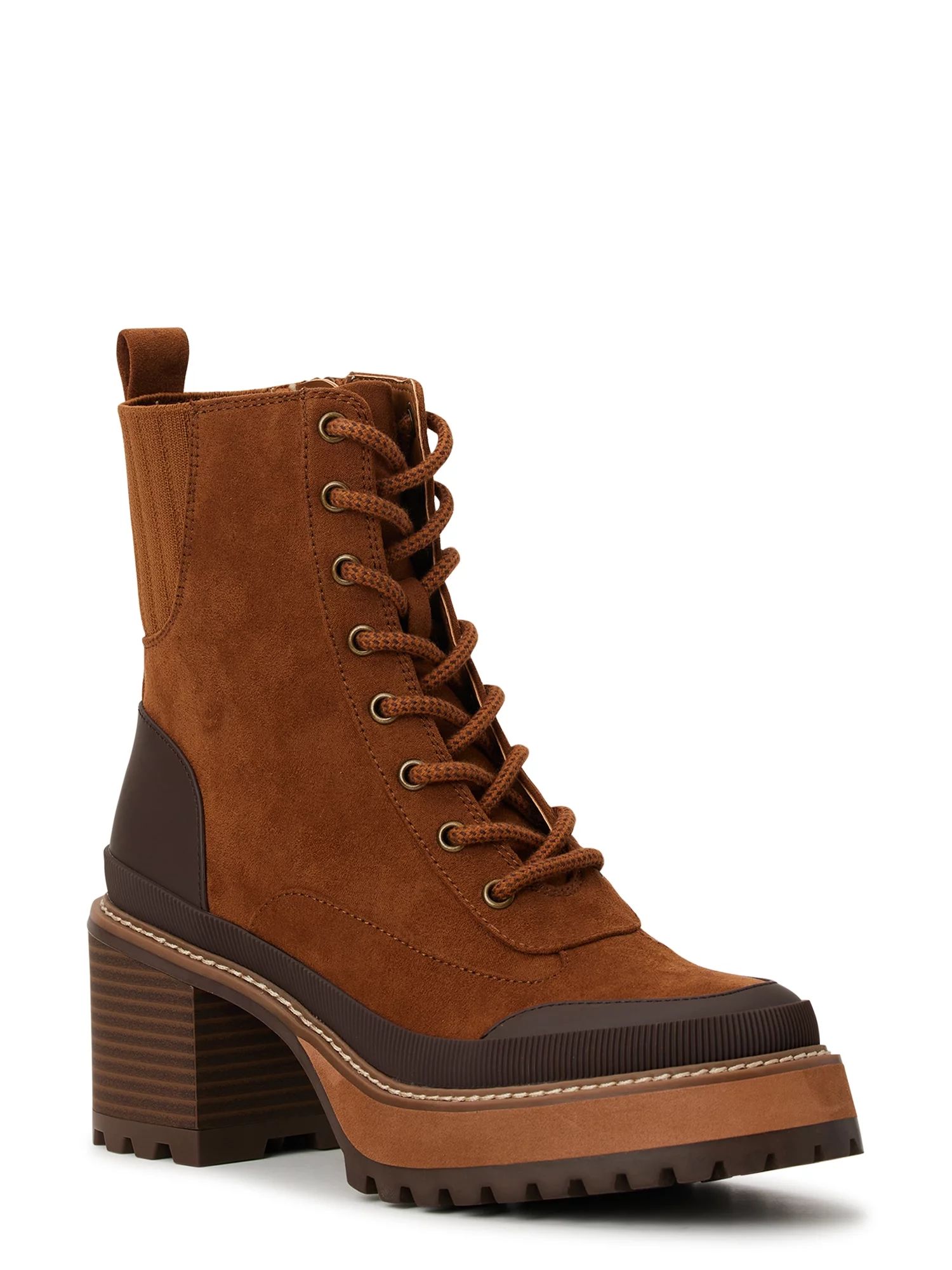 Madden NYC Women’s Platform Lace Up Booties with Lug Sole | Walmart (US)