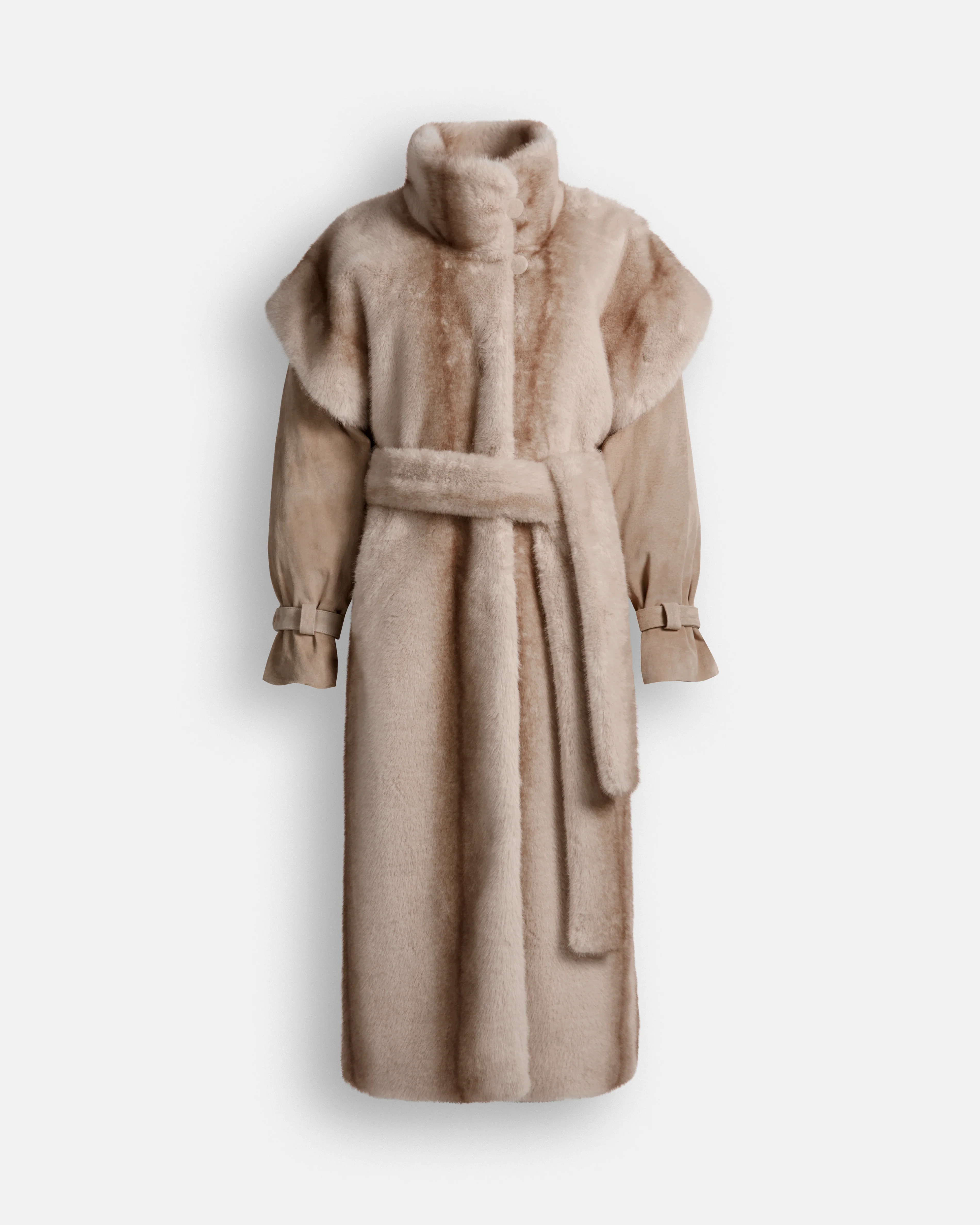 Harper Fur and Suede Coat | DUCIE