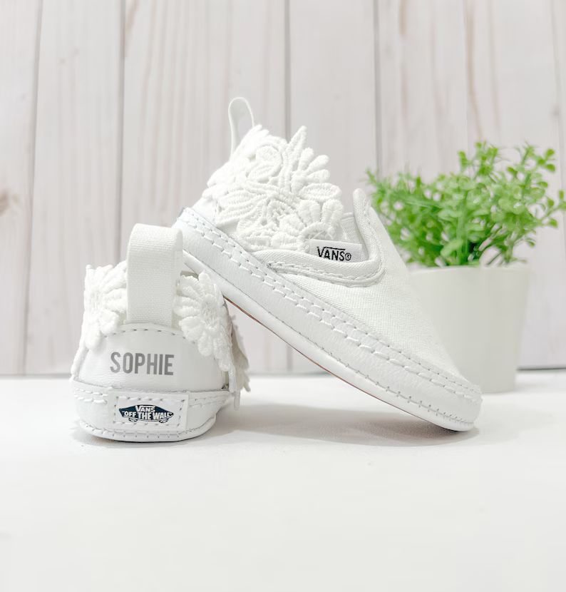 Handmade Custom Lace Flower Girl Shoes / Kid Toddler VANS / Kid Toddler Shoes / Wedding Shoes - E... | Etsy (US)
