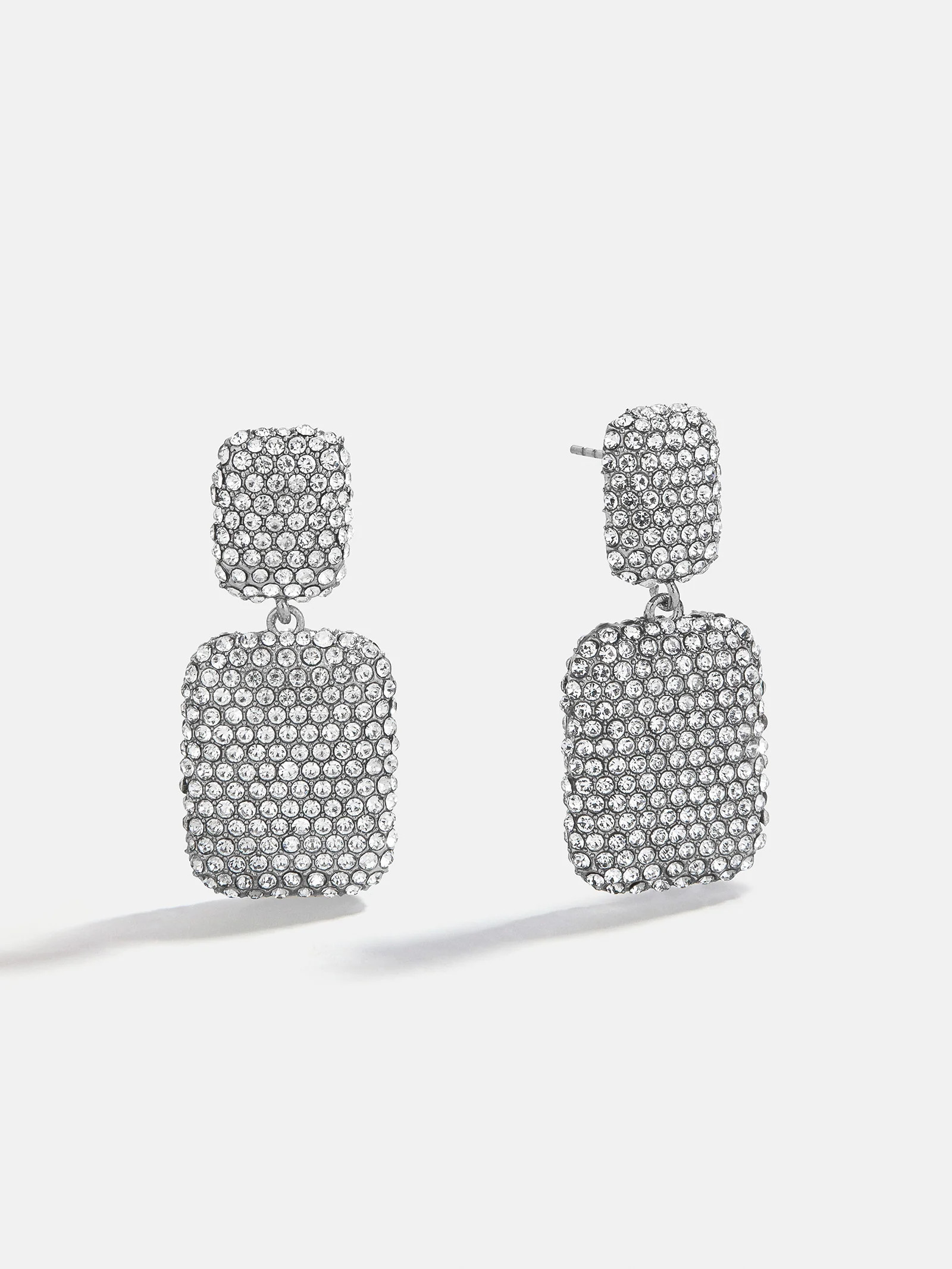 Tara Drop Earrings - Silver/Pavé | BaubleBar