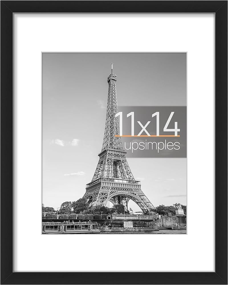 upsimples 11x14 Picture Frame, Display Pictures 8x10 with Mat or 11x14 Without Mat, Wall Hanging ... | Amazon (US)