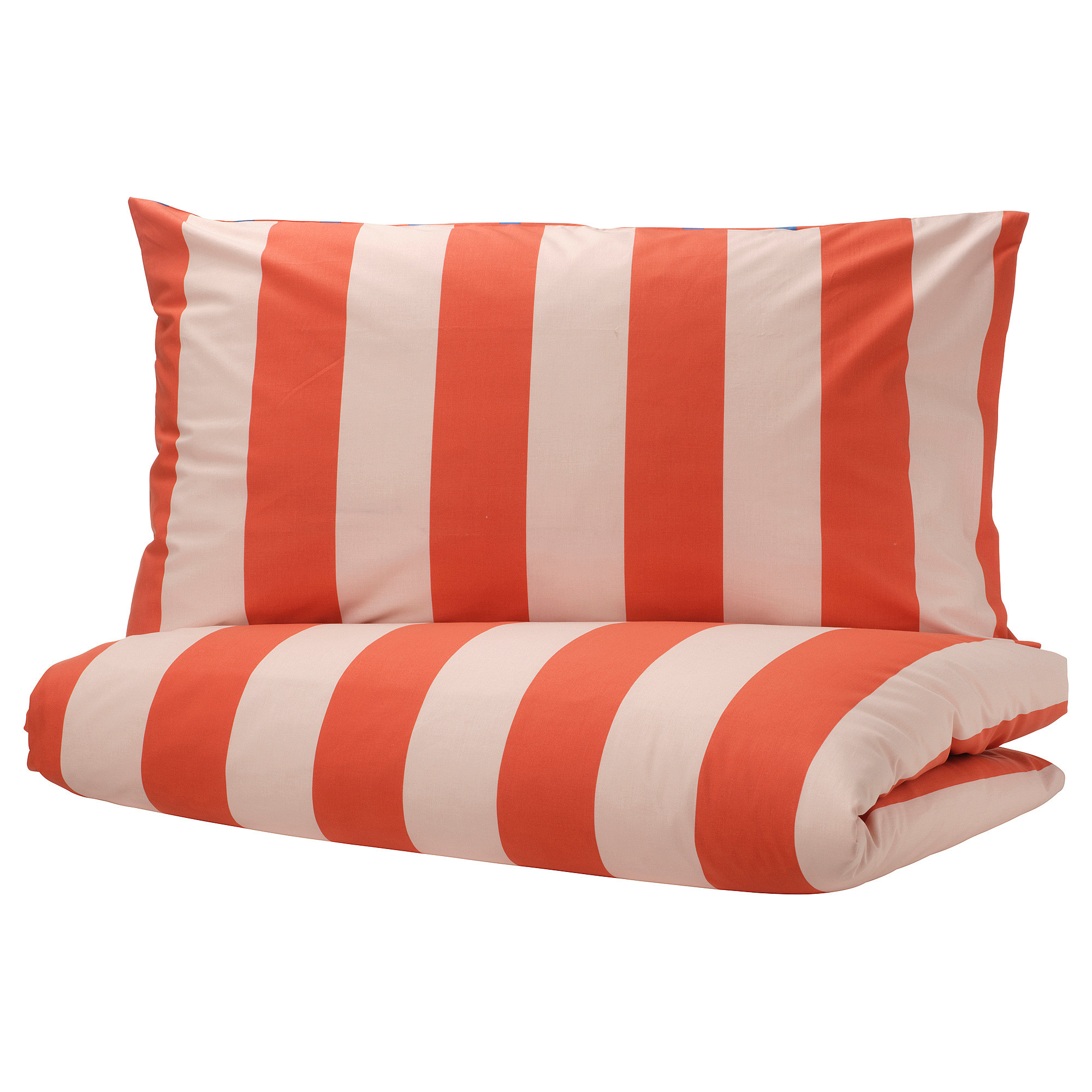 BARNDRÖM Duvet cover and pillowcase(s), pink red/stripe pattern, Twin | IKEA US