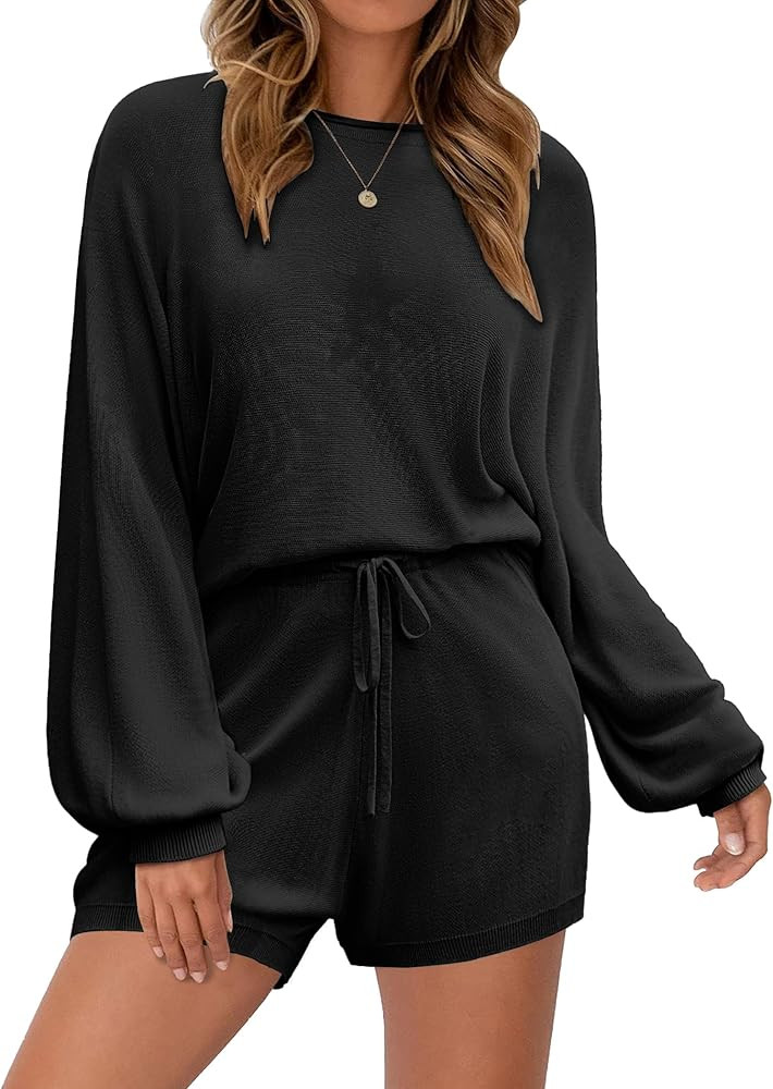 Ekouaer Knit Pajamas Set for Women Lounge Wear Sets Long Sleeve Sweatsuit Matching 2 Piece Outfit... | Amazon (US)