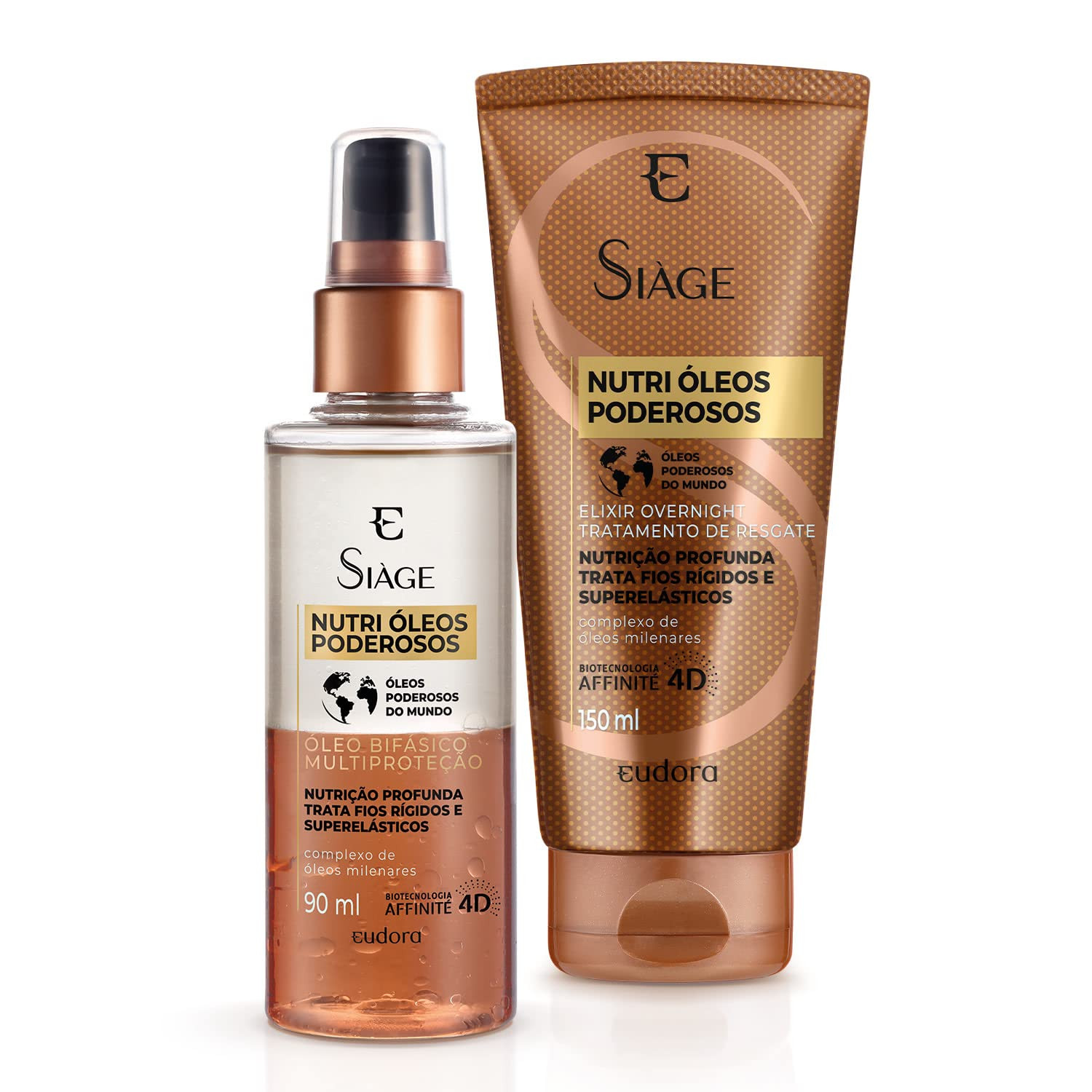 Eudora Kit Siàge Nutri Óleos Poderosos: Óleo Bifásico 90ml + Elixir Capilar 150ml | Amazon (BR)