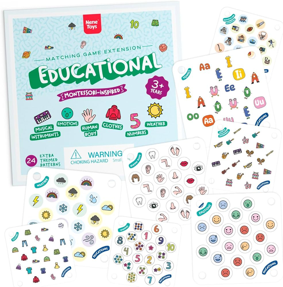 Nene Toys Educational Memory Extension Cards - 24 Extra Themed Patterns – Additional Matching C... | Amazon (US)