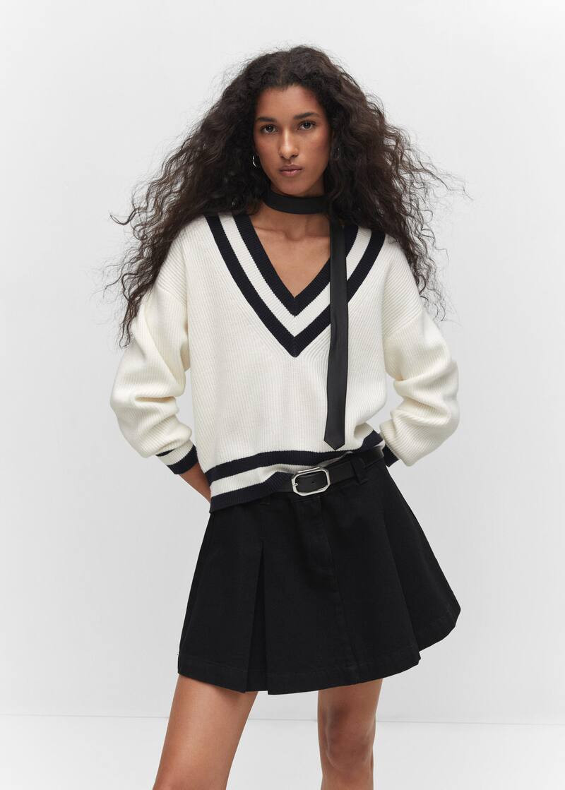 Pleated denim mini-skirt -  Women | Mango USA | MANGO (US)