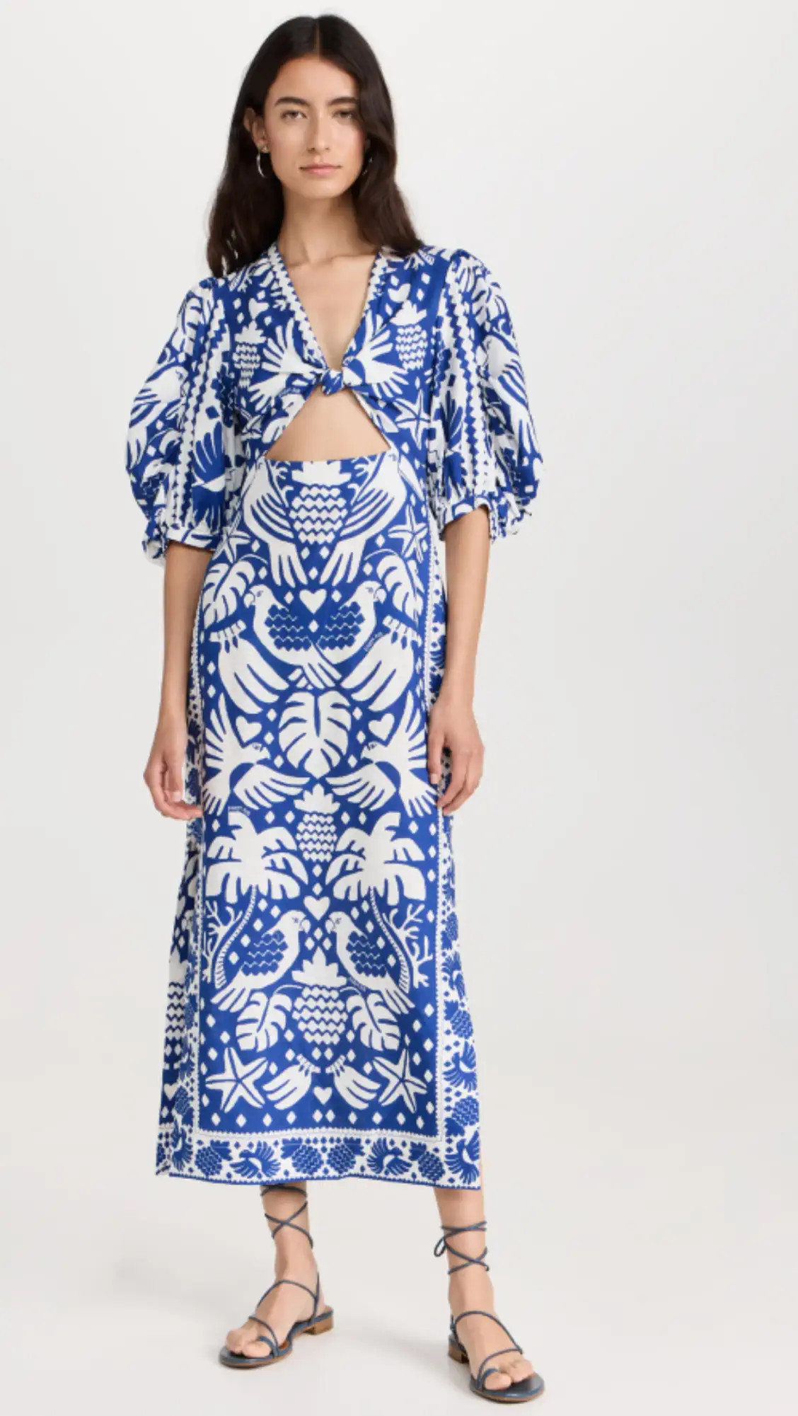 Jungle Scarf Navy Midi Dress | Shopbop