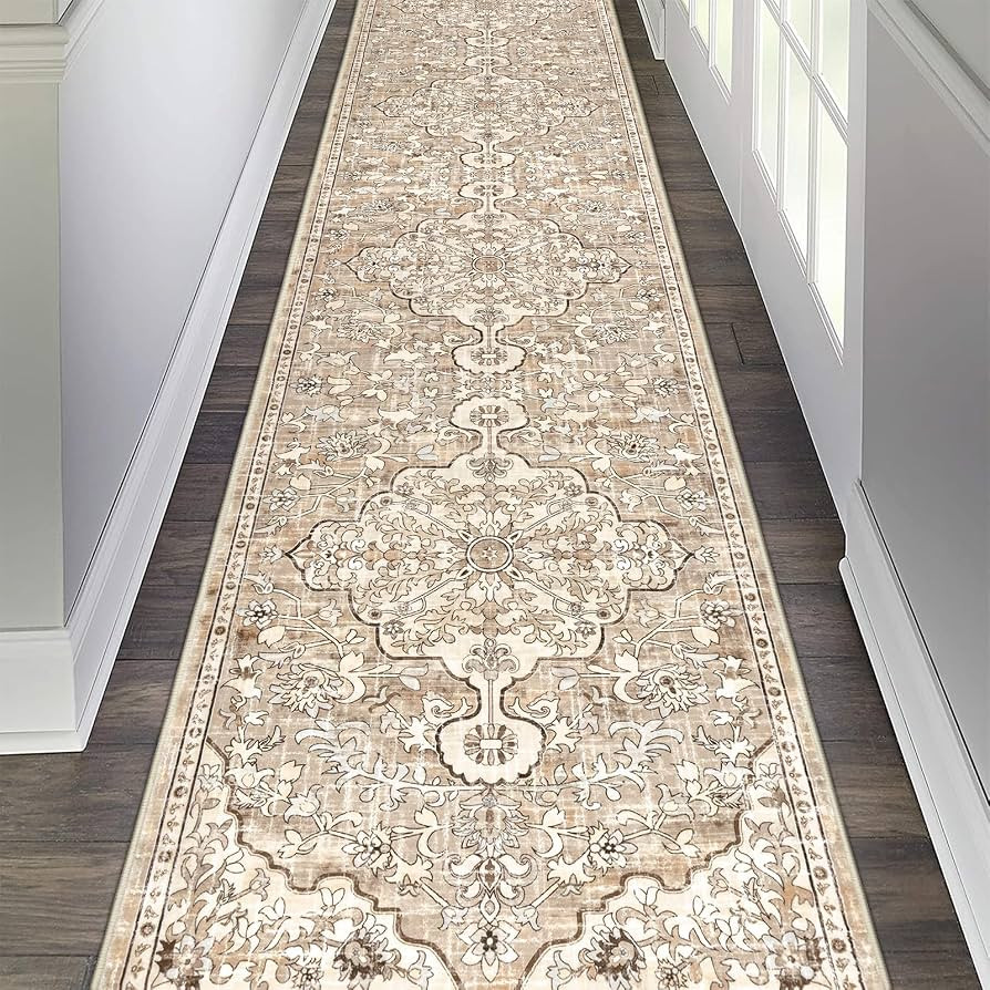Pauwer Hallway Runner Rug 2'6''x 12', Washable Non Slip Boho Carpet Runner | Amazon (US)