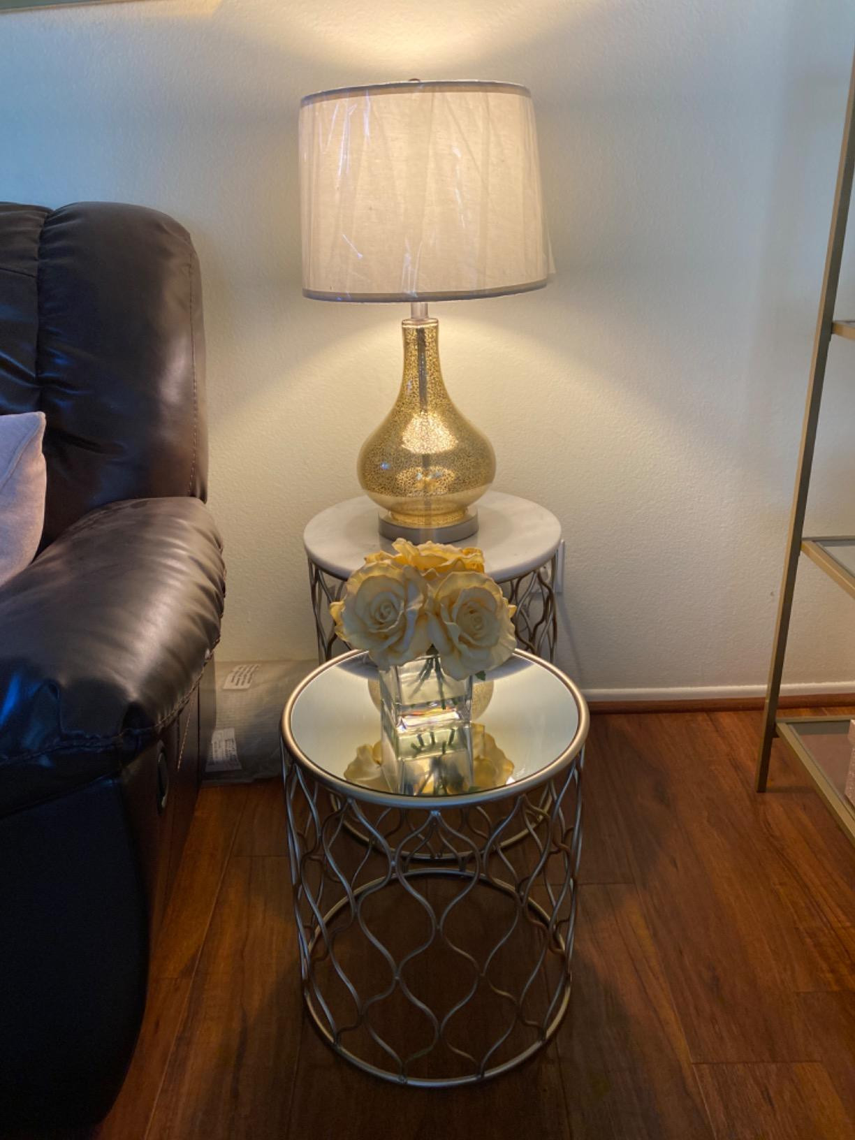 Catalina Lighting 19560-004 Transitional Mercury Glass Gourd Table Lamp, 24", Gold | Amazon (US)