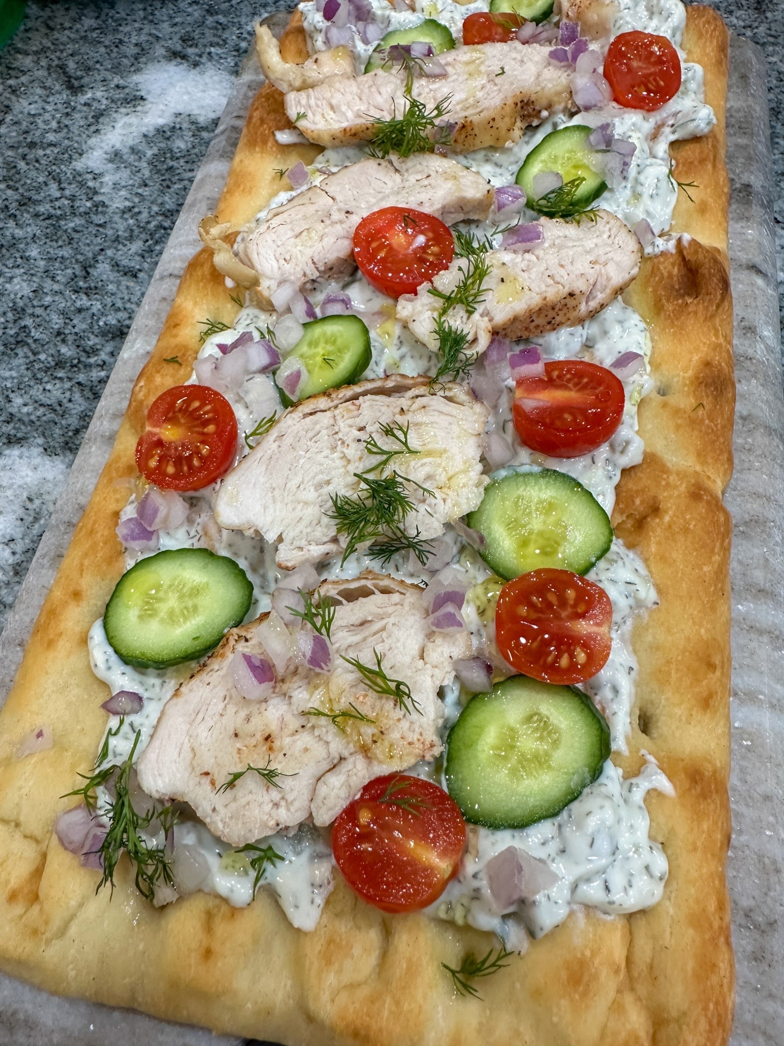 Served my Mediterranean flatbread on my marble serving board. #marble #cuttingboards #flatbreads #recipecreator 

#LTKfoodie #LTKHome