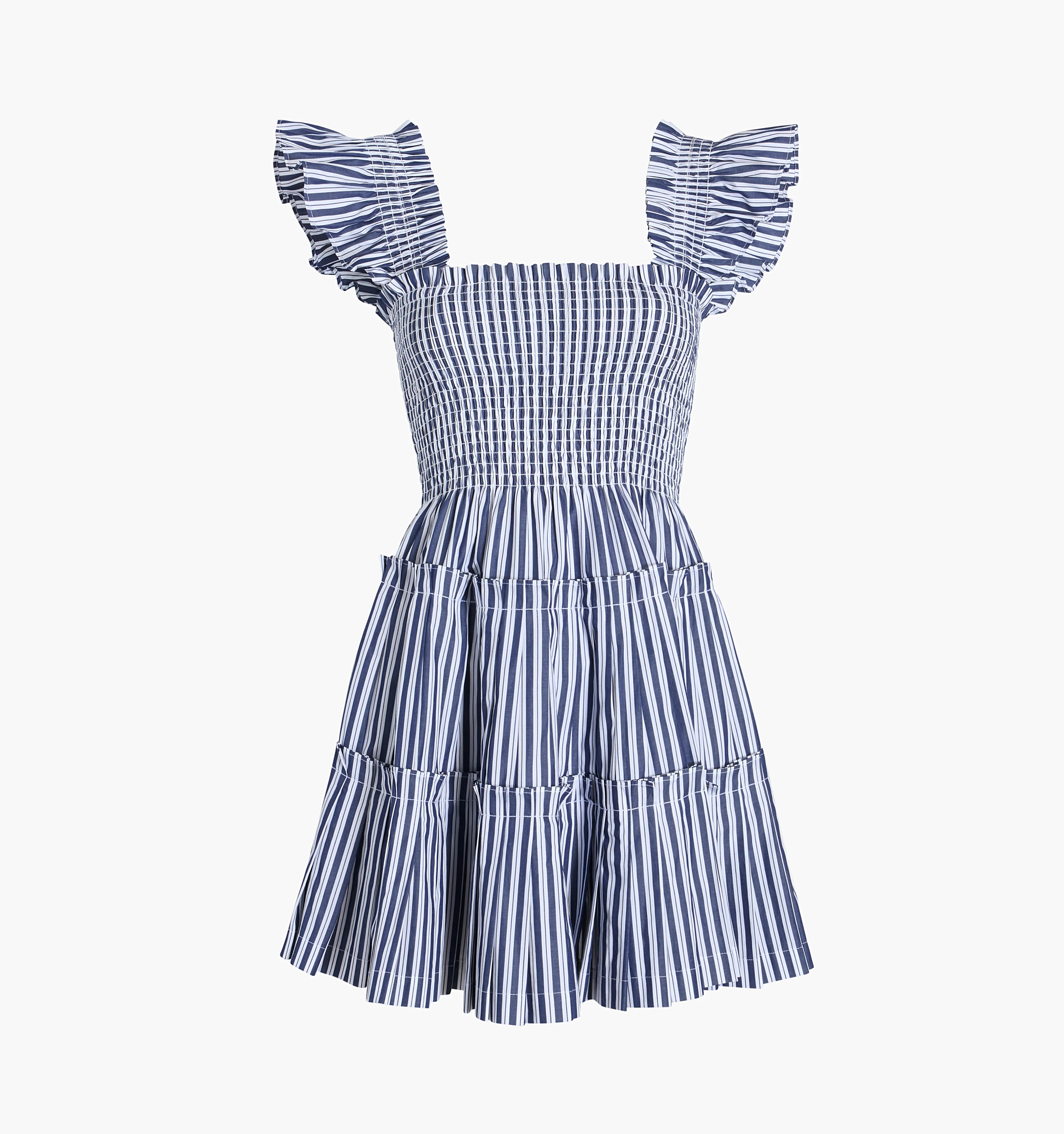 The Charlotte Nap Dress - Apple Green Basket Stripe | Hill House Home US