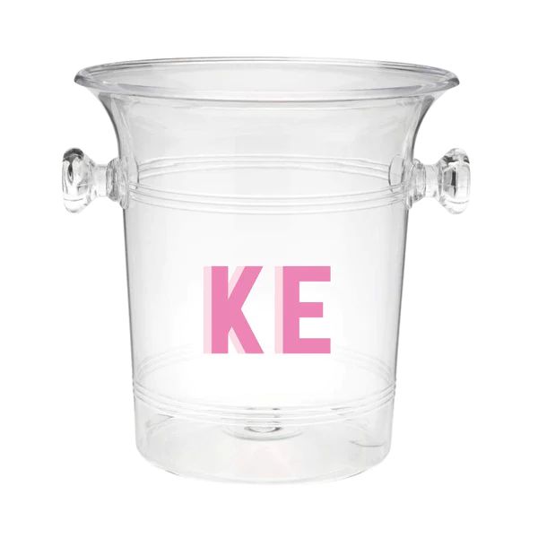 Custom Shadow Monogram Ice Bucket | Sprinkled With Pink