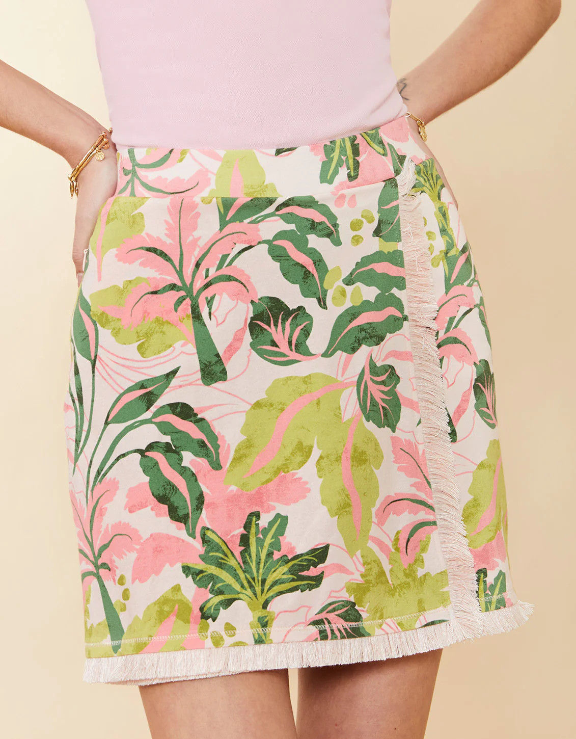 Fringe Wrap Skort Clara Palm Paradise | Spartina 449