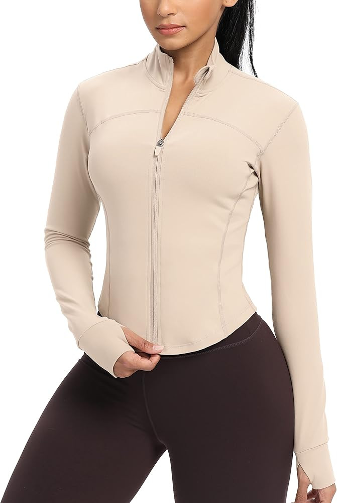 GYM RAINBOW Womens Contour Workout Jackets Zip Up Lightweight Gym Athletic Running Jackets with T... | Amazon (CA)