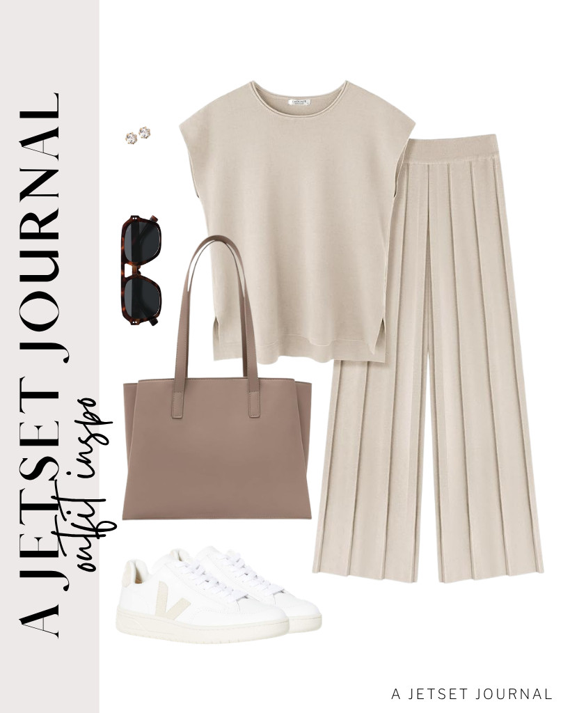 Another favorite is this two-piece lounge set. These Veja sneakers and sunglasses from SOJOS look good with it, as well as this tote bag that has a lot of room for your things. It's a neat and comfy outfit for trips.


#LTKSeasonal #LTKSaleAlert #LTKTravel 

 