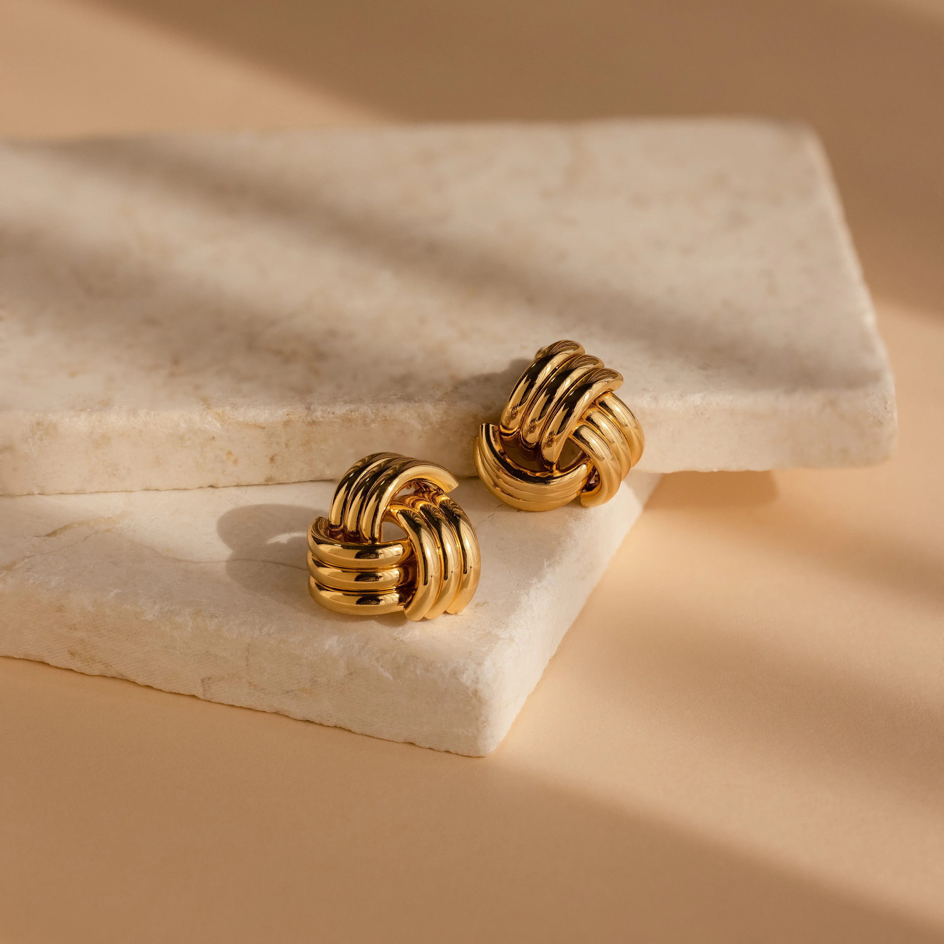 Bold Triple Knot Studs | Caitlyn Minimalist