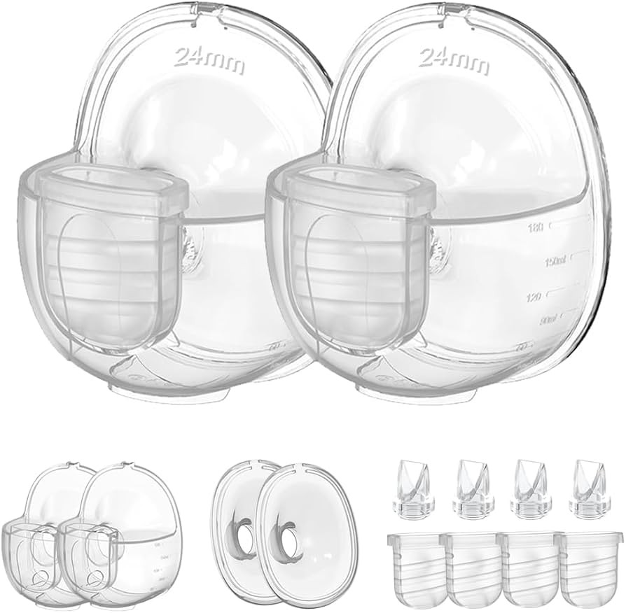 Two Full Sets Breast Pump Parts with 24mm Flange Compatible with Lansinoh Discreet Duo/NCVI/Nulii... | Amazon (US)