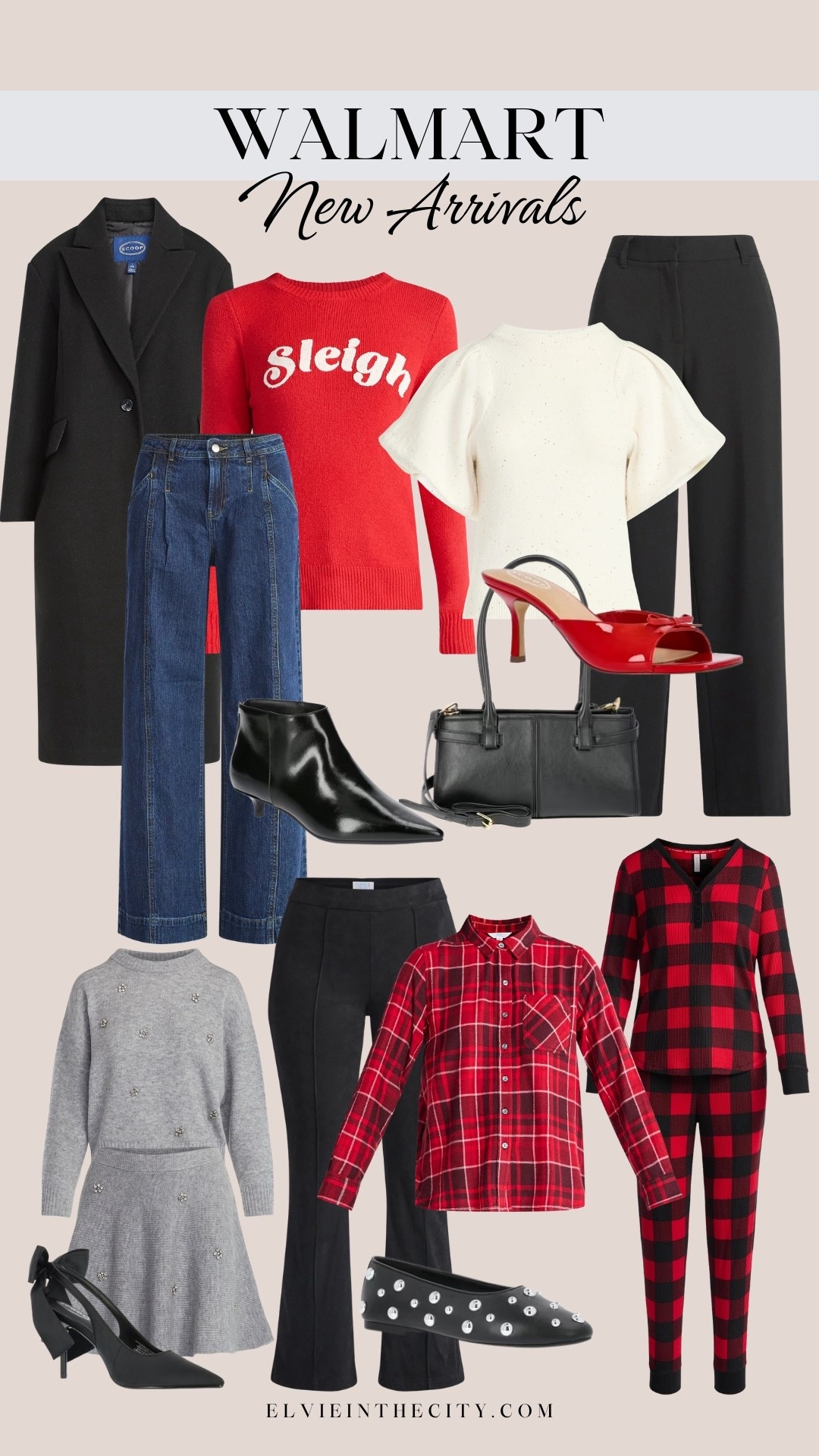 New arrivals from Walmart include an oversized coat, pleated wide-leg jeans, a “sleigh” sweater, a sequined sweater top, black trousers, an embellished sweater and skirt set, faux suede flare pants, a plaid shirt, plaid pajama set, booties, heels, studded flats, and a shoulder bag.

Affordable fashion, holiday outfit, Christmas party outfit, fashion over 40, over 50 style, petite fashion 

#LTKHoliday #LTKOver40 #LTKPetite