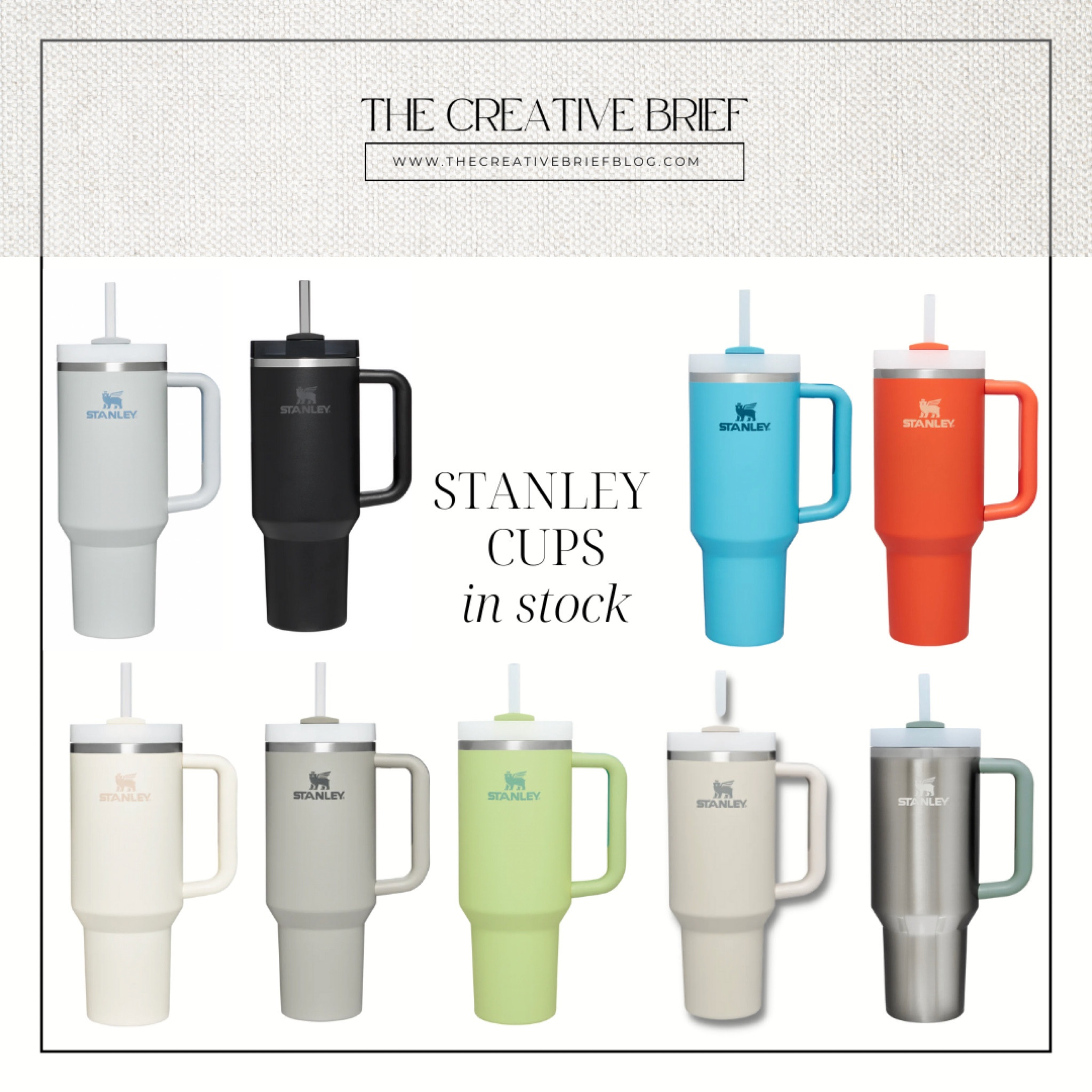 Stanley Cups and tumblers in stock 

Stanley 40 oz, Stanley cup, Stanley, summer tumbler, Stanley pmi, Stanley brand cup, travel mug, travel tumbler www.stanley1913.com

#LTKunder50 #LTKhome #LTKFind