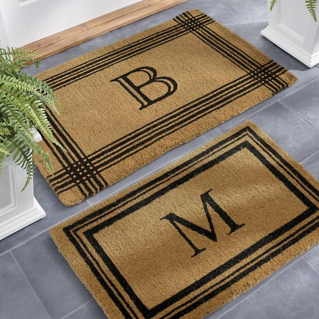 Monogrammed Coir Border Door Mat | Grandin Road | Grandin Road