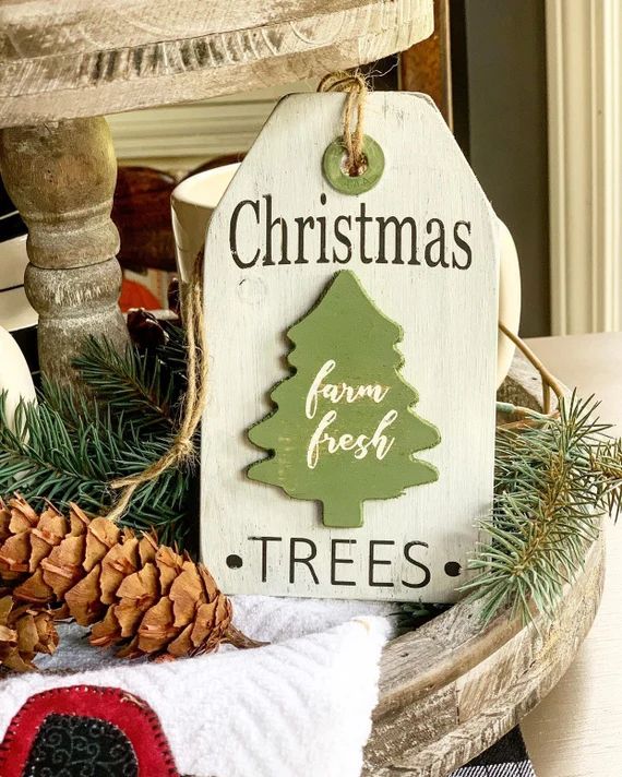 Christmas Trees / Christmas Signs / Christmas decor / Tiered tray decor | Etsy (US)