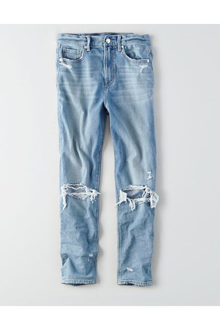 AE Ripped Mom Jean Women's Cool Classic 000 Regular | American Eagle Outfitters (US & CA)